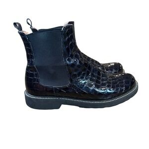 Twin-Set by Simona‎ Barbieri Chelsea Boots Snakeskin Print Black Size 40 US 9